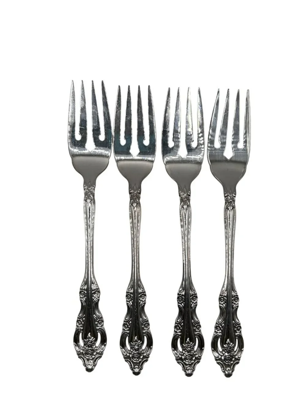 Oneida Silver Silverplate Artistry Salad Forks 1965 Set Of 4 Vintage Flatware